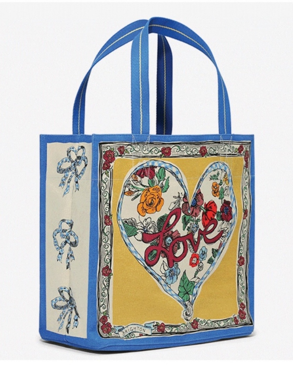 Brighton Tied With Love Tote - Blue & Cream Check - Picture 3 of 6